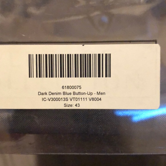 NIB Versace Dark Denim Blue Dress Shirt $295 - Picture 6 of 7